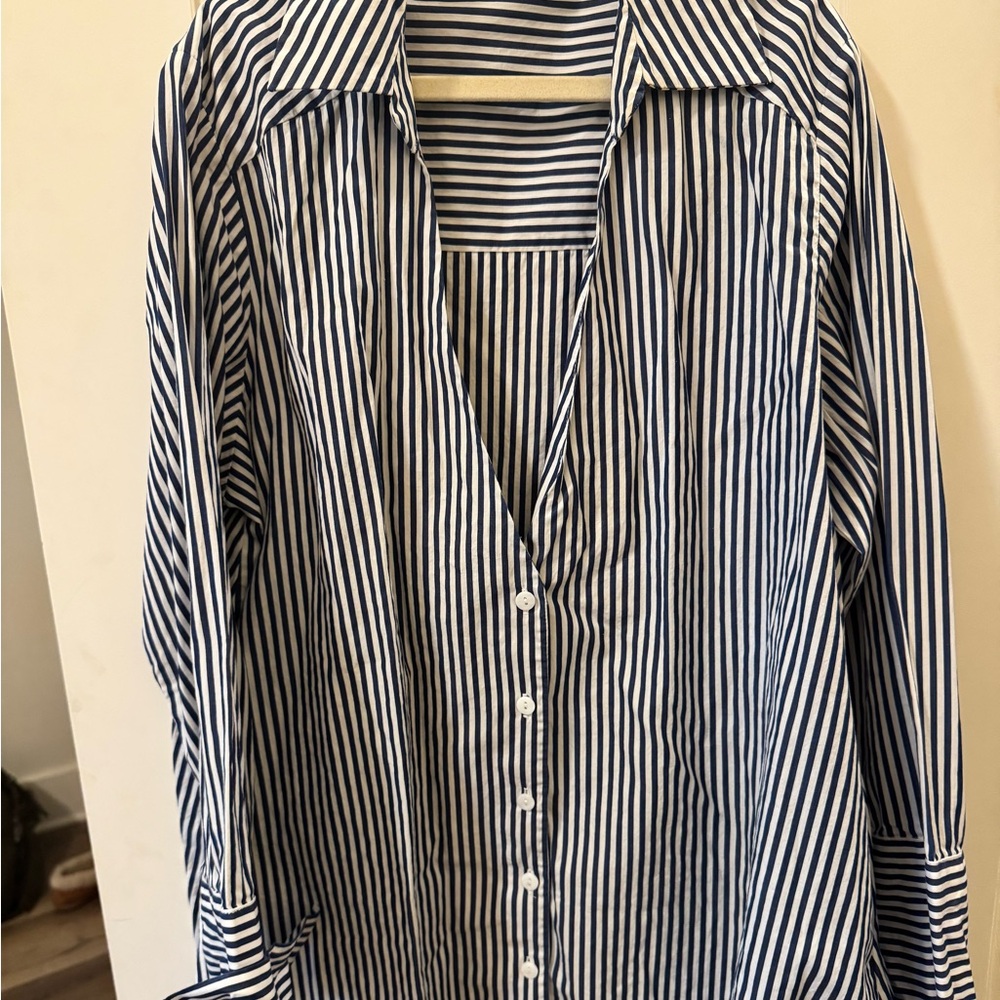 Harshman Sierra Shirt Striped Navy Blouse